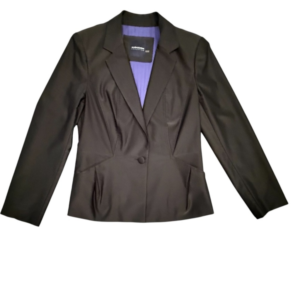 NWOT Magaschoni Collection Black Blazer Tailored Fit Size 8/Medium MSRP $398